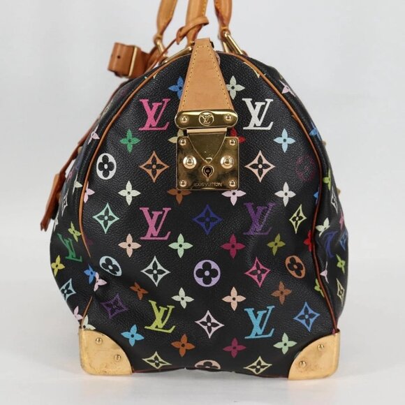 LOUIS VUITTON Monogram Multicolor Keepall 45 Bag Black M92640 Auth 117676V - Picture 3 of 16